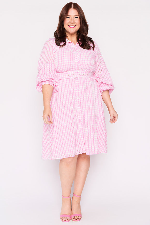 Janice Pink Dress – Pink knee length dress
