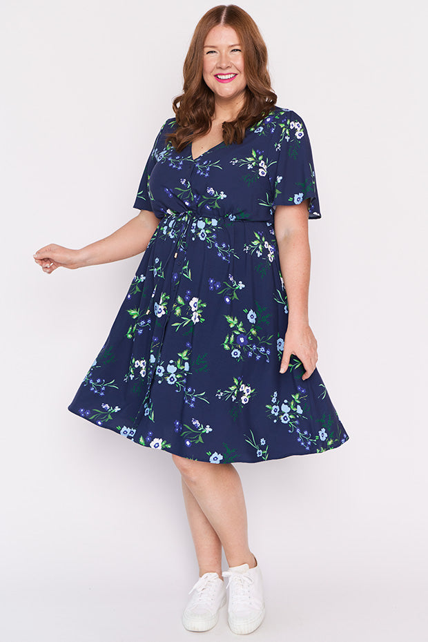 Jaz Blue Blossom Dress – Blue Blossom knee length dress