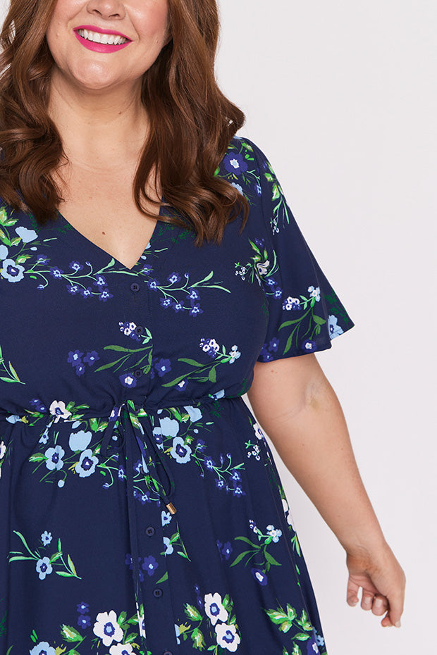Jaz Blue Blossom Dress – Blue Blossom knee length dress