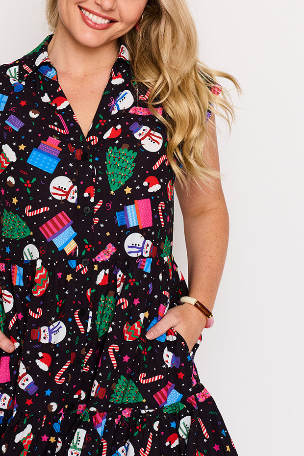 Claudia Jolly Christmas Dress – Jolly Christmas shirt dress