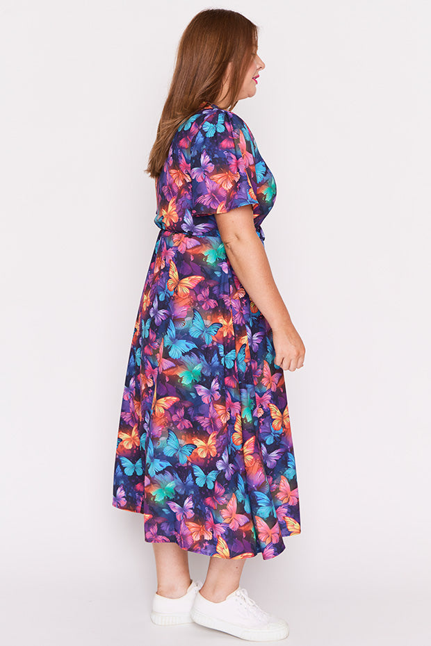 Marley Butterfly Rainbow Dress – Butterfly Rainbow midi dress