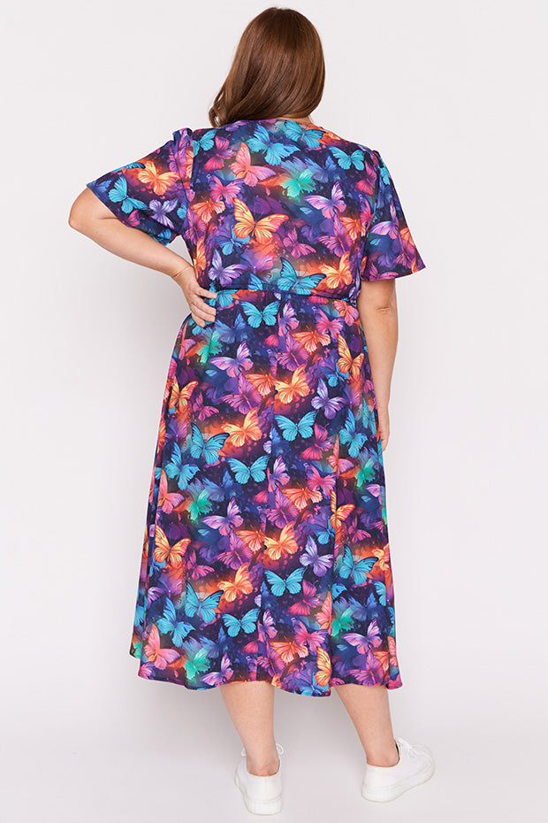 Marley Butterfly Rainbow Dress – Butterfly Rainbow midi dress