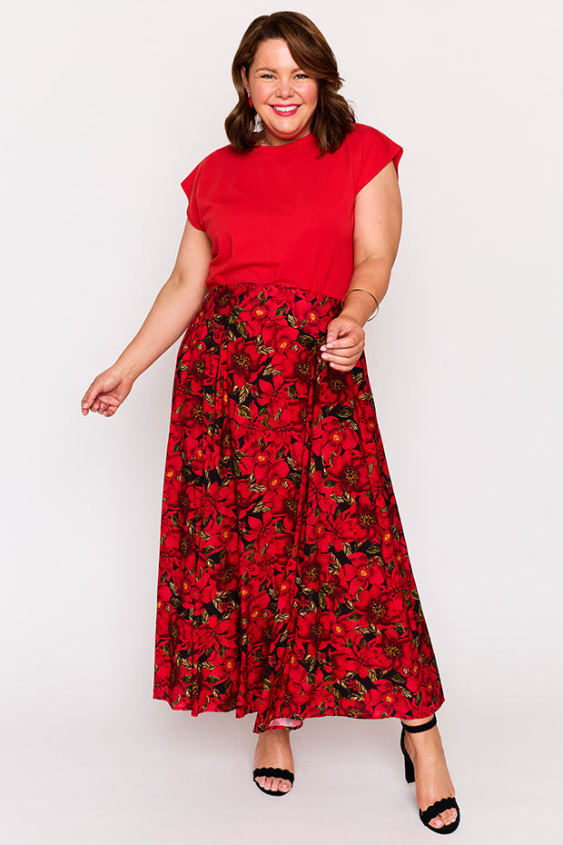 Zara Crimson Christmas Skirt – Crimson Christmas maxi skirt