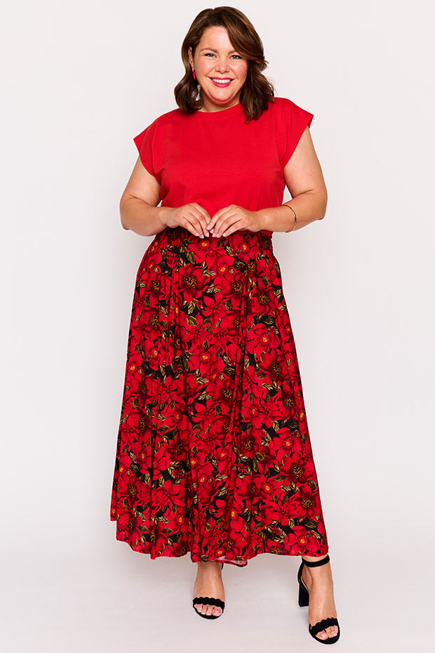 Zara Crimson Christmas Skirt – Crimson Christmas maxi skirt