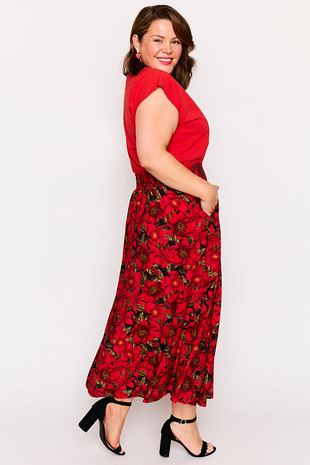 Zara Crimson Christmas Skirt – Crimson Christmas maxi skirt