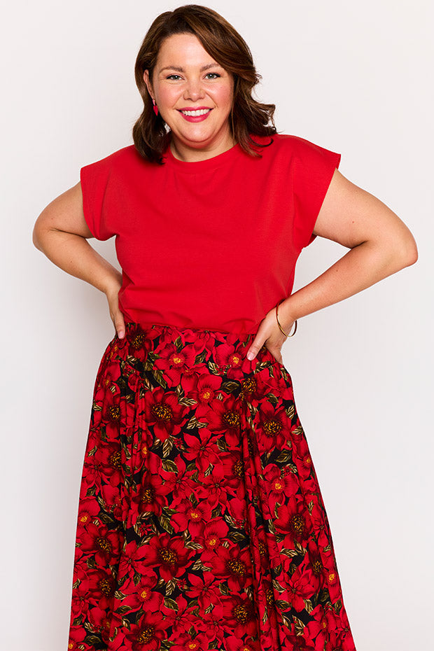 Zara Crimson Christmas Skirt – Crimson Christmas maxi skirt