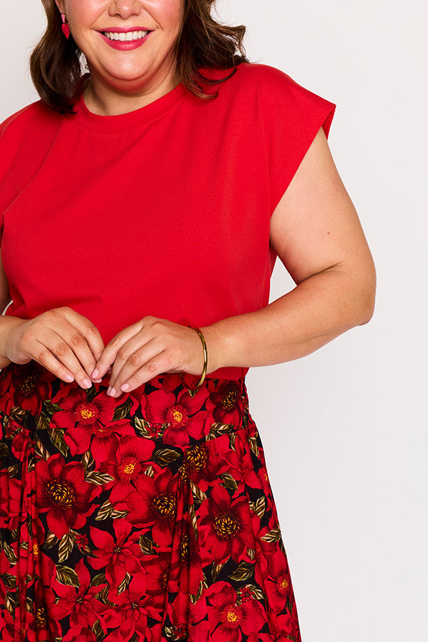 Zara Crimson Christmas Skirt – Crimson Christmas maxi skirt