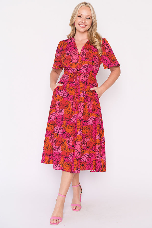 Marley Cotton Black Jasmine Dress – Black Jasmine midi dress