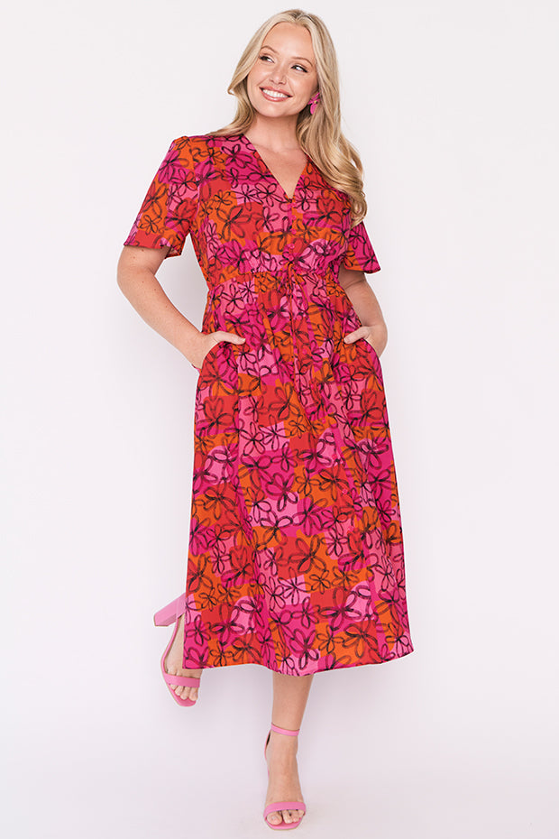 Marley Cotton Black Jasmine Dress – Black Jasmine midi dress