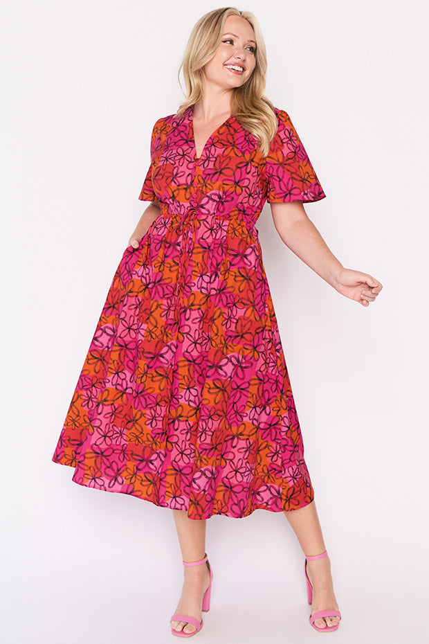 Marley Cotton Black Jasmine Dress – Black Jasmine midi dress