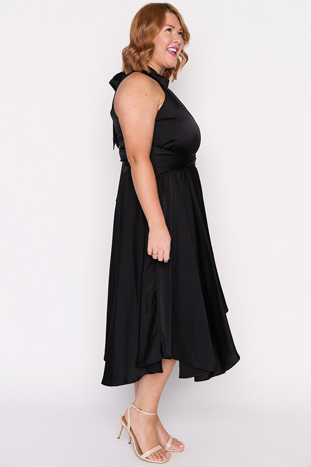 Oceania Black Party Dress – Black Party midi dress