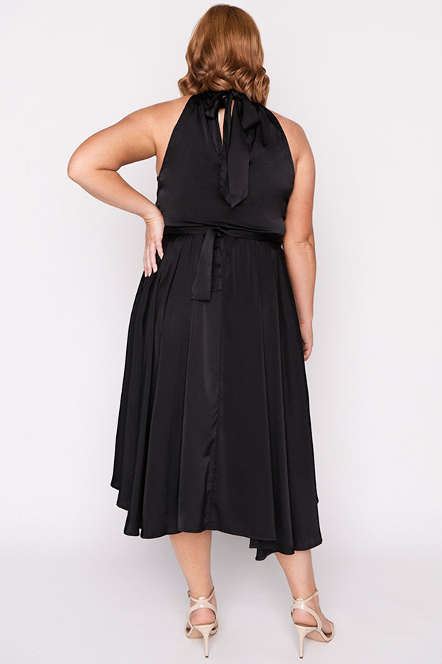 Oceania Black Party Dress – Black Party midi dress