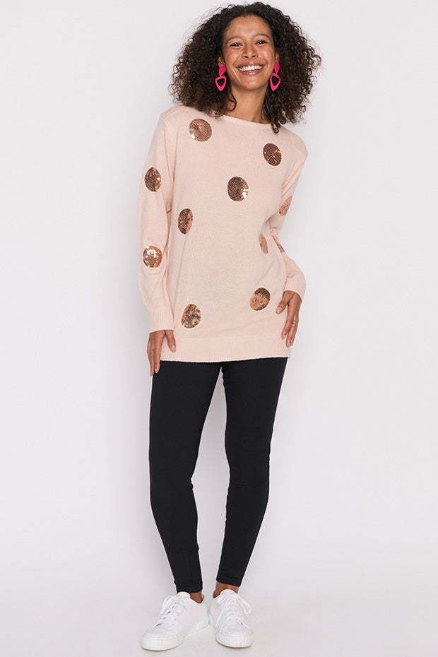 Monica Shell Sequins Knit Jumper – Shell Sequins knit jumper