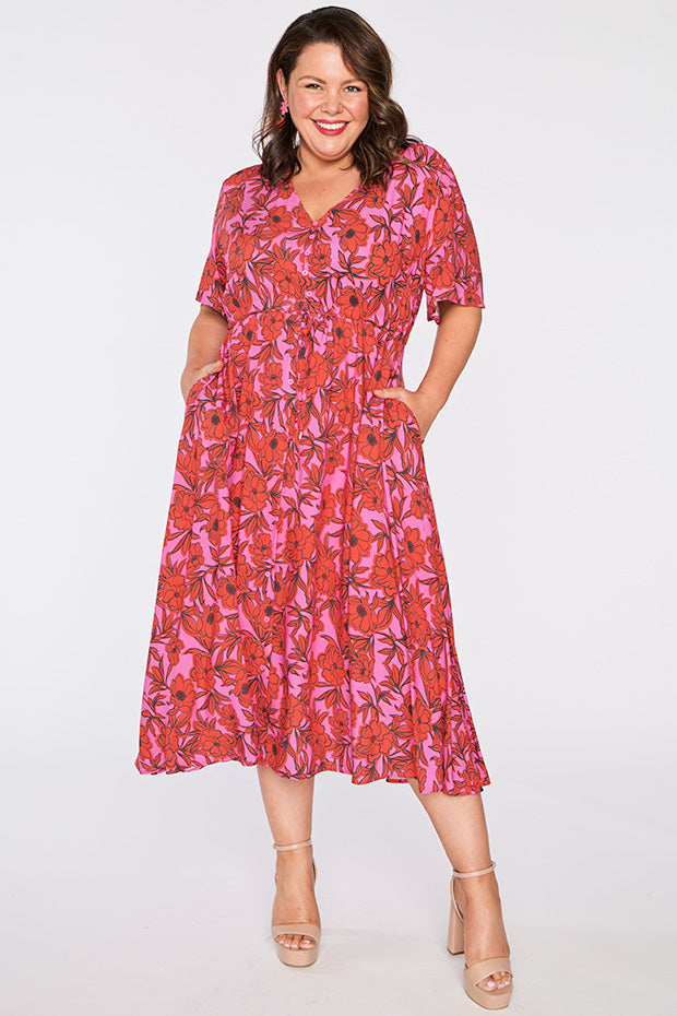Michelle Pink Scarlet Dress – Pink Scarlet midi dress