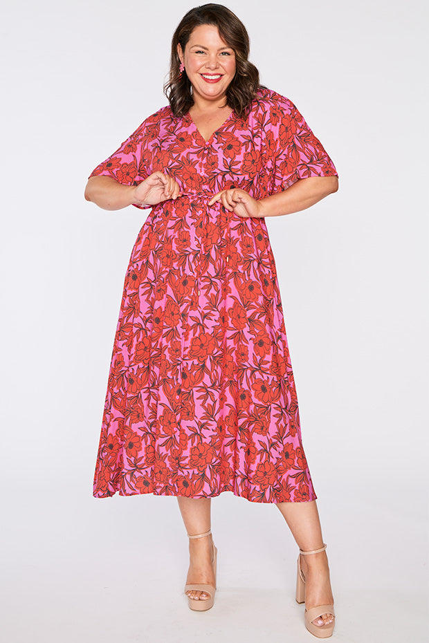 Michelle Pink Scarlet Dress – Pink Scarlet midi dress
