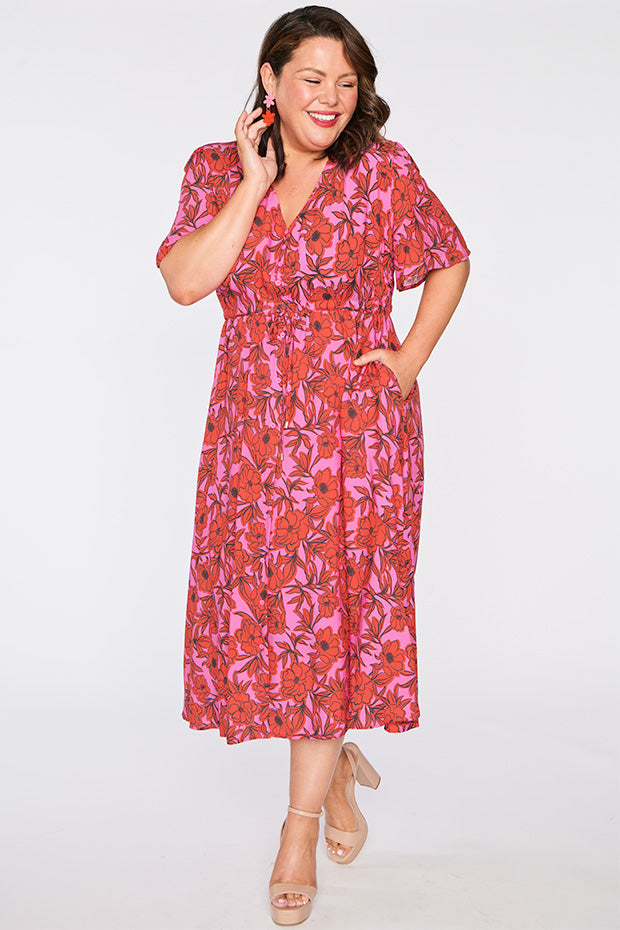 Michelle Pink Scarlet Dress – Pink Scarlet midi dress