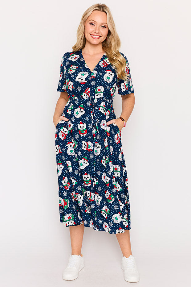 Michelle Teddies Christmas Dress – Teddies Christmas midi dress