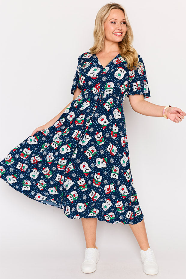 Michelle Teddies Christmas Dress – Teddies Christmas midi dress