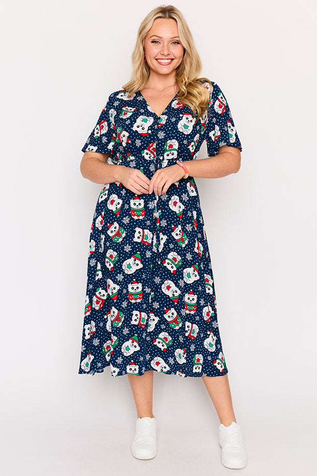 Michelle Teddies Christmas Dress – Teddies Christmas midi dress