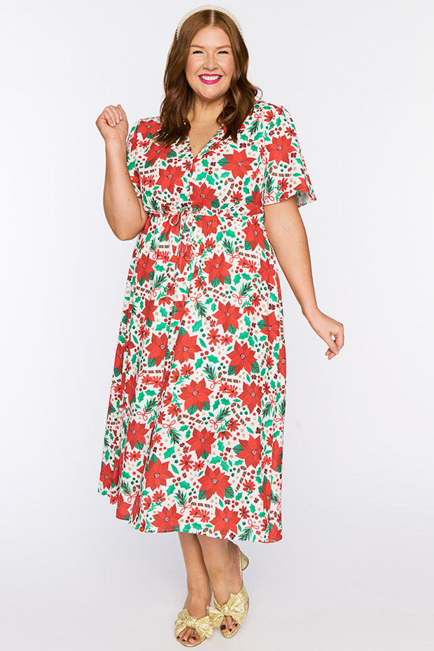 Marley Flowers Of Christmas Dress – Flowers Of Christmas midi dress