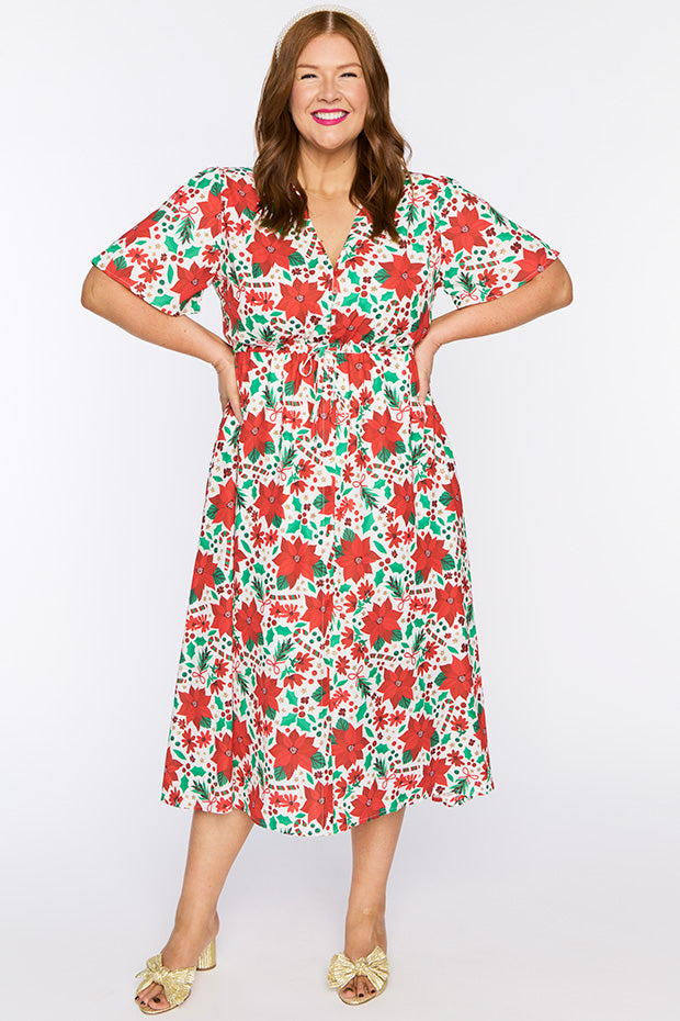 Marley Flowers Of Christmas Dress – Flowers Of Christmas midi dress