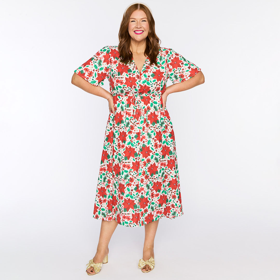 Marley Flowers Of Christmas Dress – Flowers Of Christmas midi dress