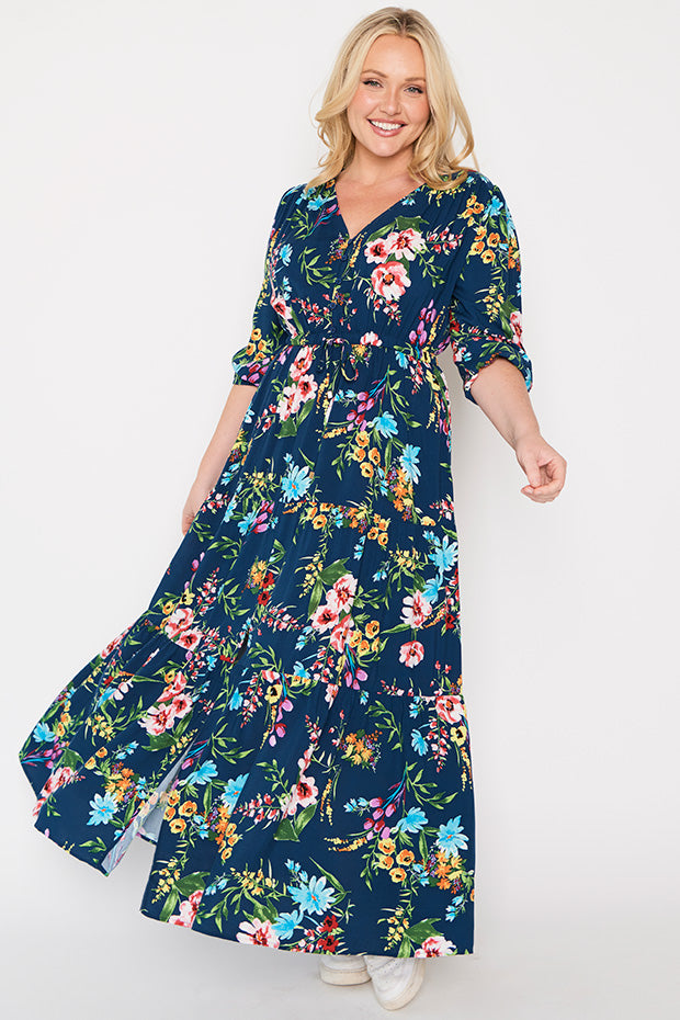 Adeline Navy In Bloom Dress – Navy In Bloom maxi dress