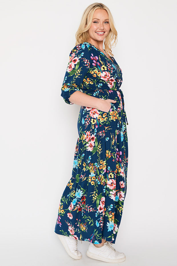 Adeline Navy In Bloom Dress – Navy In Bloom maxi dress