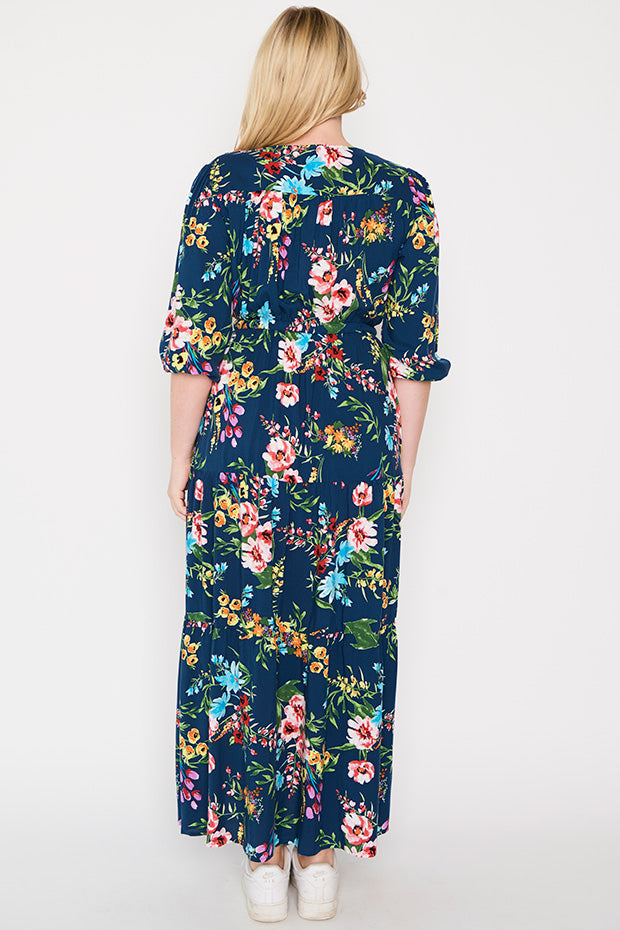 Adeline Navy In Bloom Dress – Navy In Bloom maxi dress