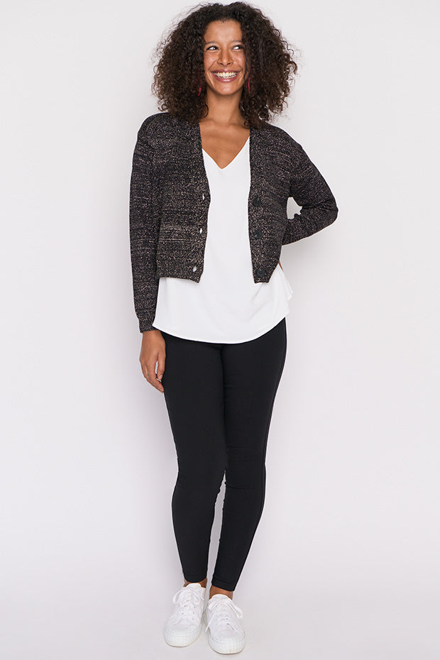 Norma Black Gold Lurex Cardigan – Black Gold Lurex cardigan