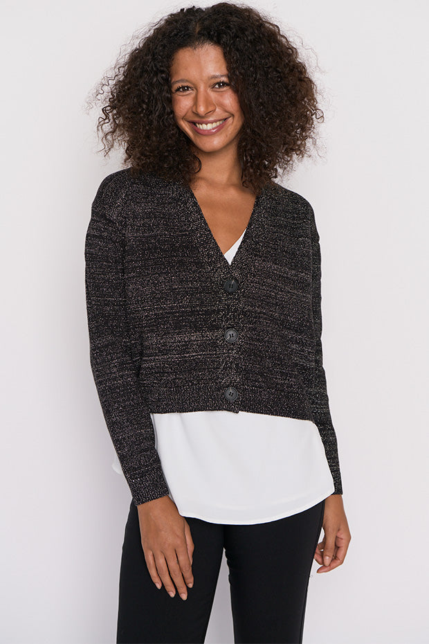 Norma Black Gold Lurex Cardigan – Black Gold Lurex cardigan