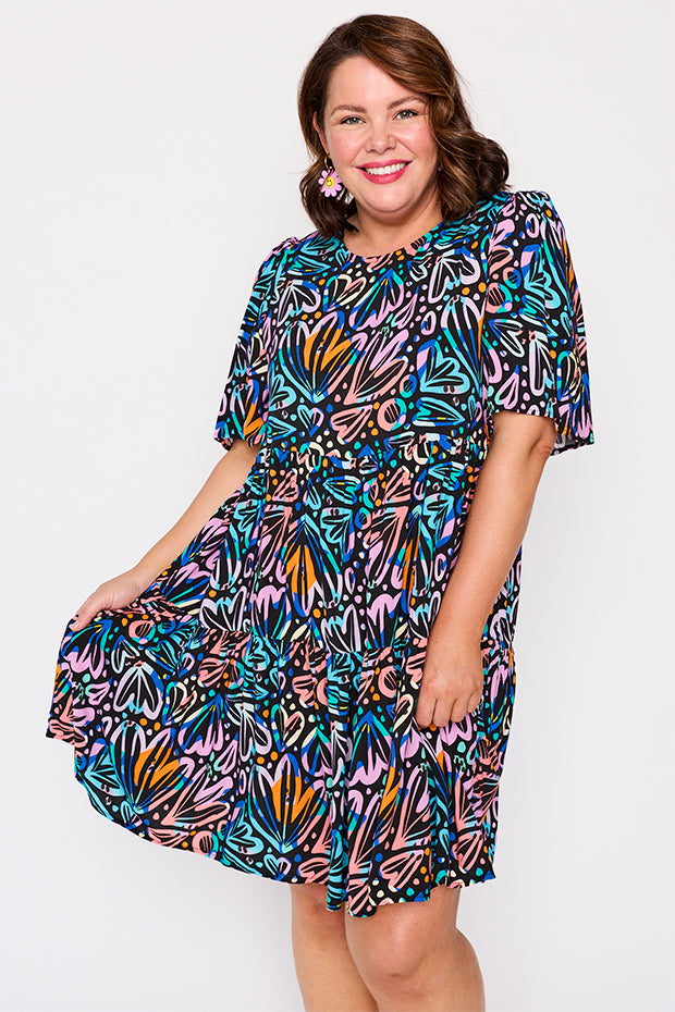 Izzie Firework Flowers Dress – Firework Flowers mini dress