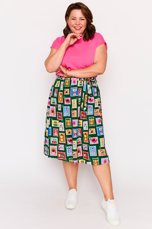 Ally Aussie Stamps Christmas Skirt – Aussie Stamps Christmas Skirt a-line skirt
