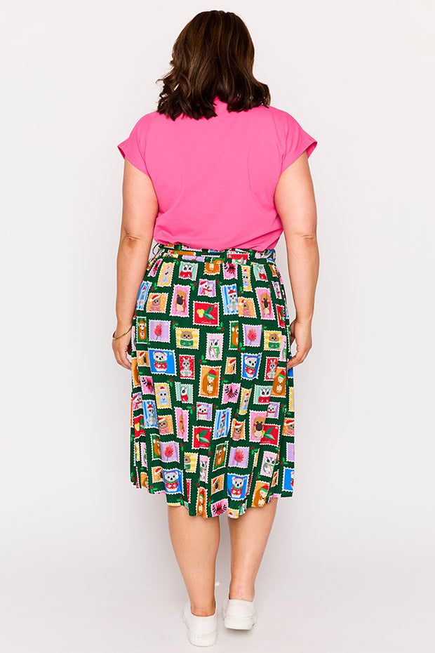 Ally Aussie Stamps Christmas Skirt – Aussie Stamps Christmas Skirt a-line skirt