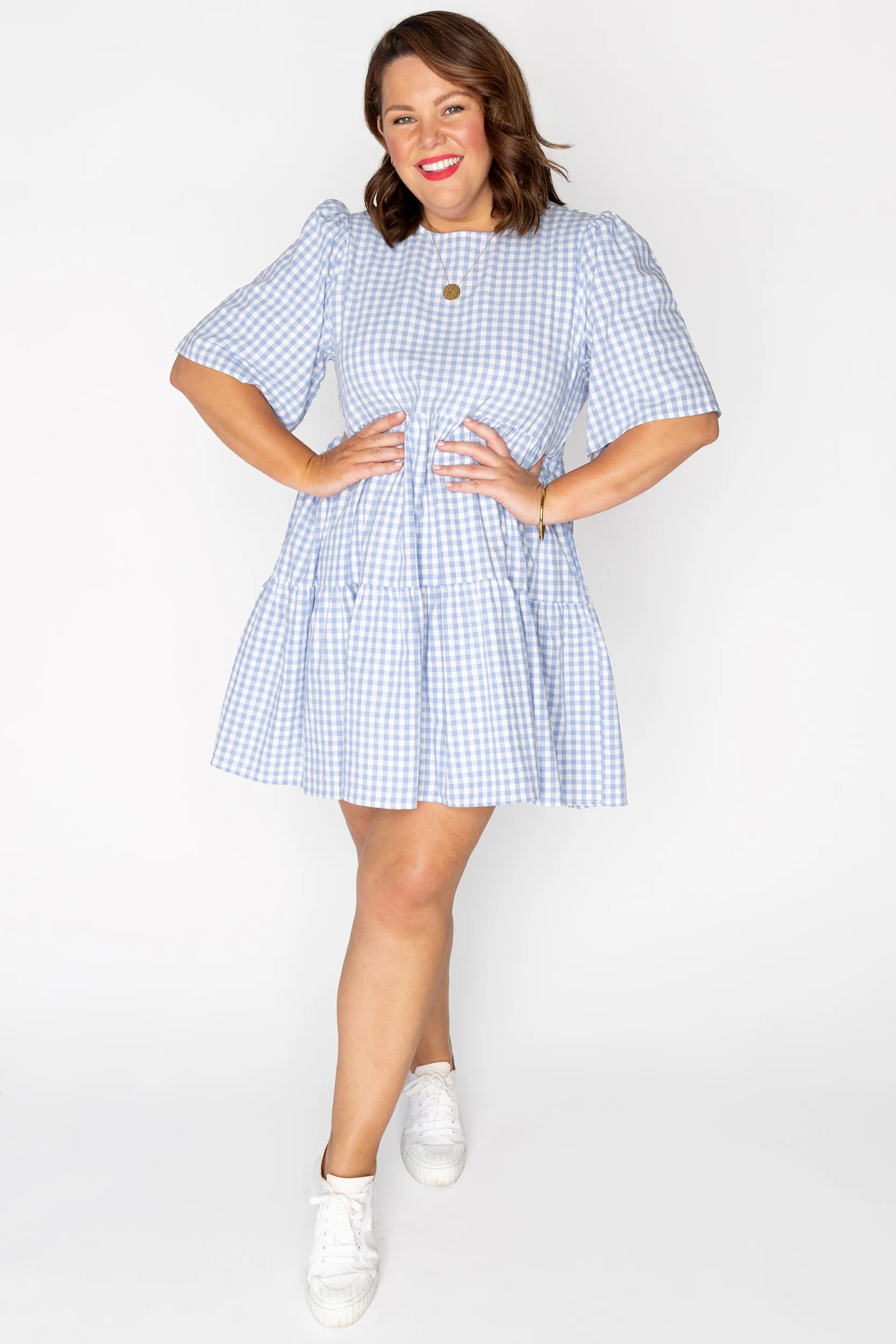 Indie Blue Gingham Dress – Blue Gingham mini dress