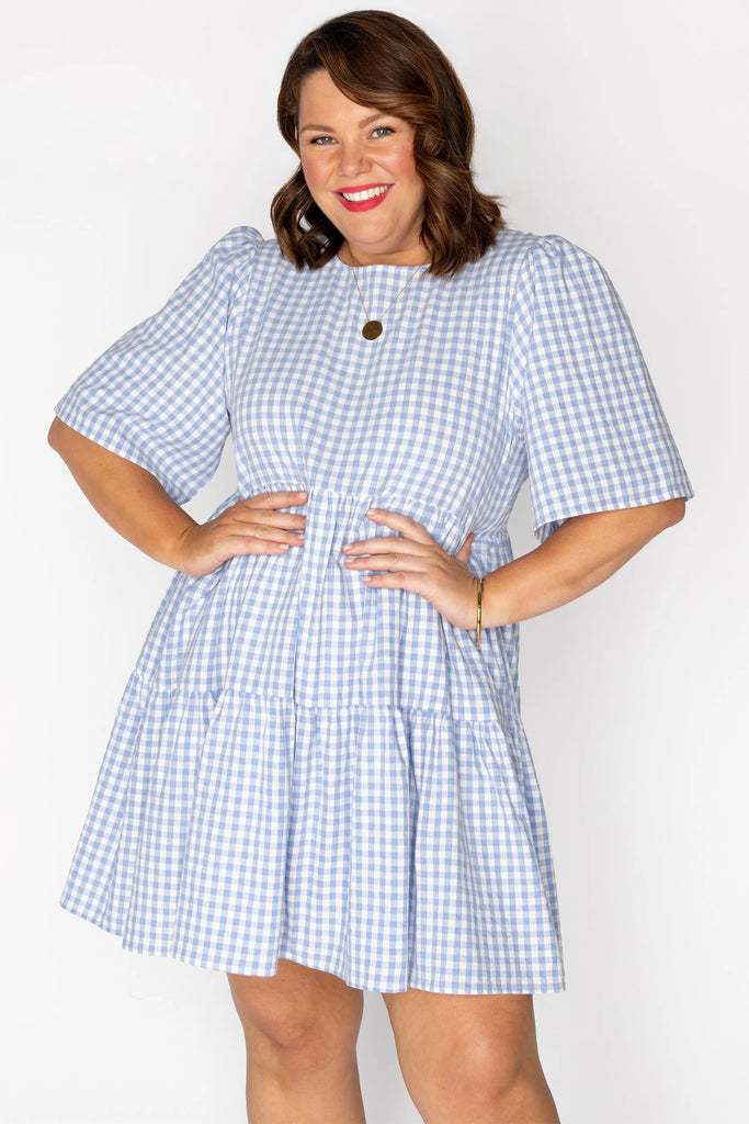 Indie Blue Gingham Dress