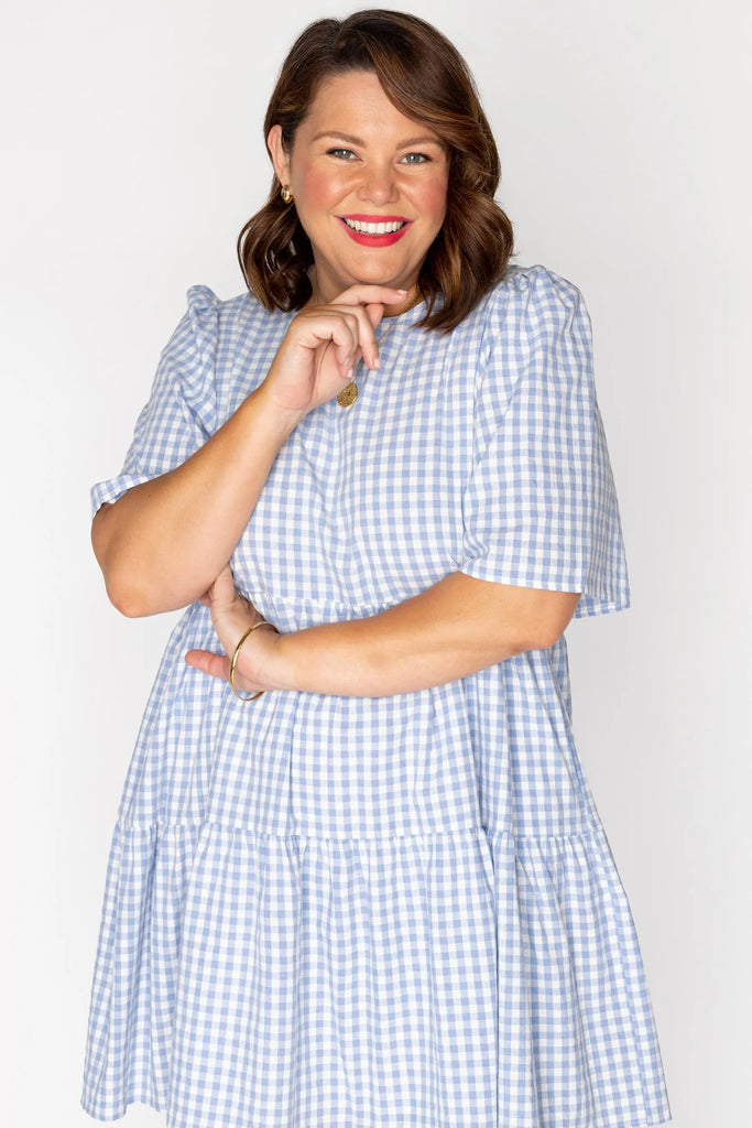 Indie Blue Gingham Dress