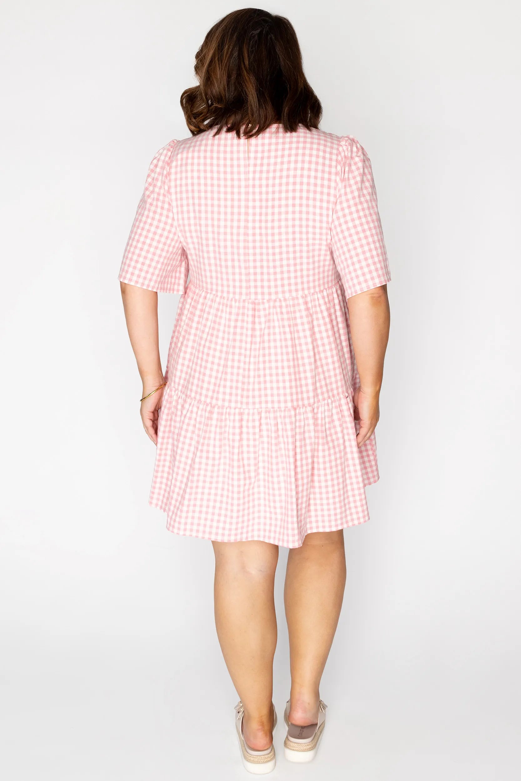 Indie Pink Gingham Dress – Pink Gingham mini dress