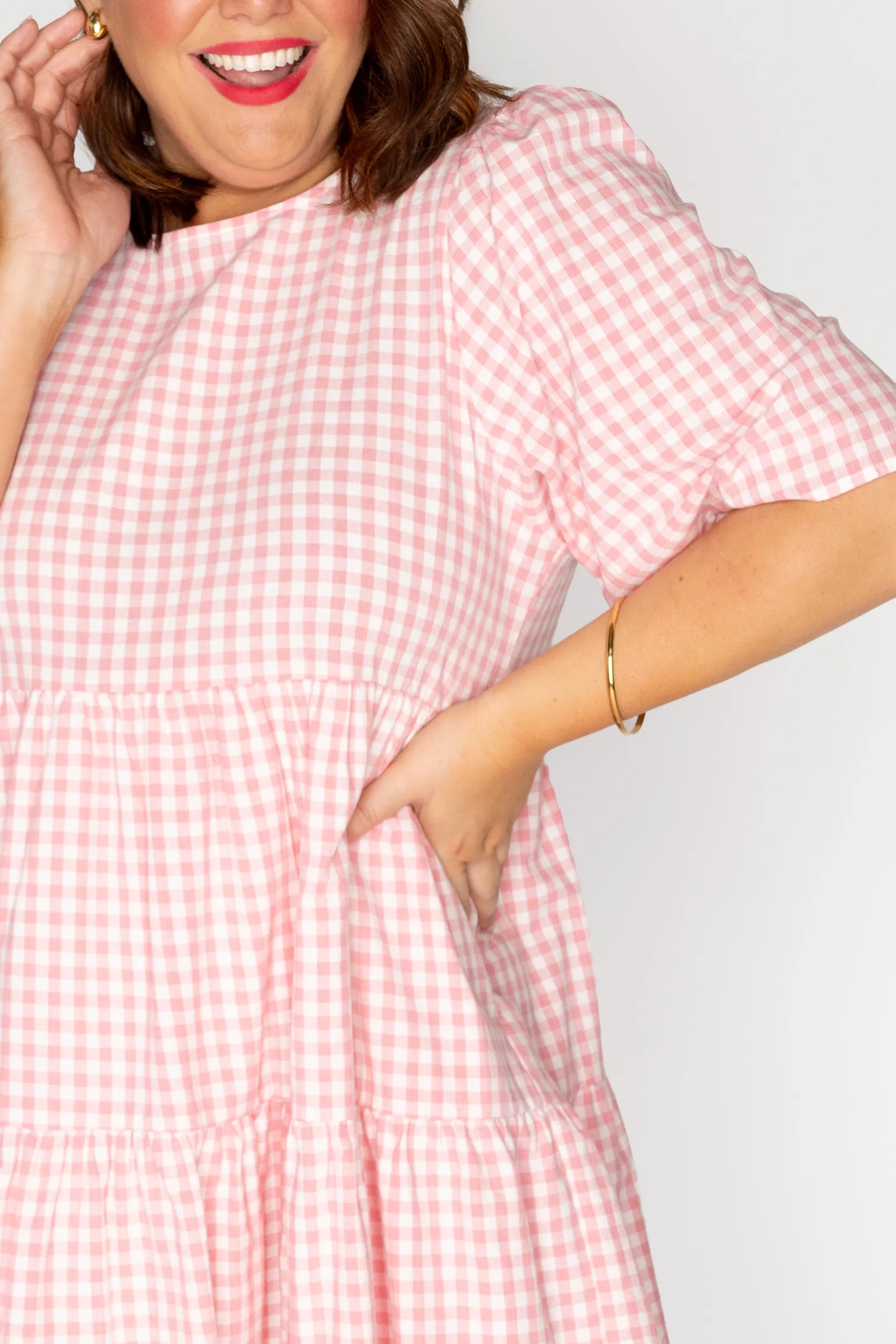 Indie Pink Gingham Dress – Pink Gingham mini dress