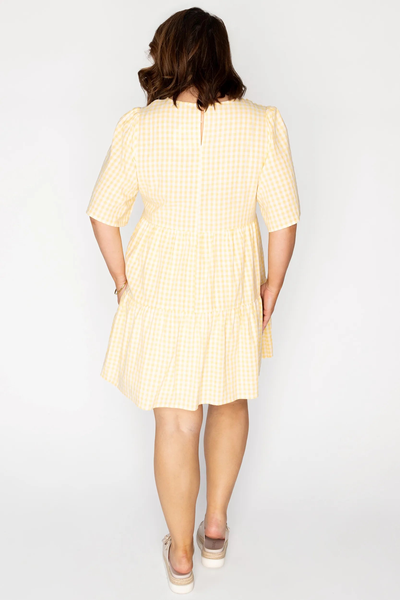Indie Yellow Gingham Dress – Yellow Gingham mini dress