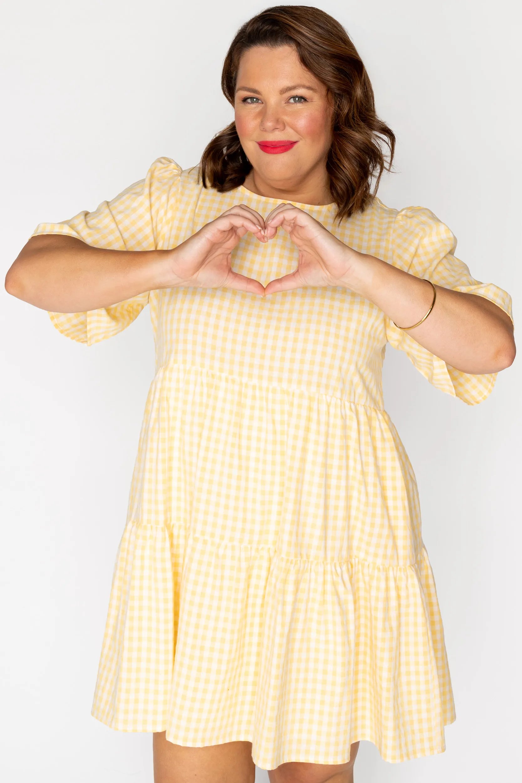 Indie Yellow Gingham Dress – Yellow Gingham mini dress