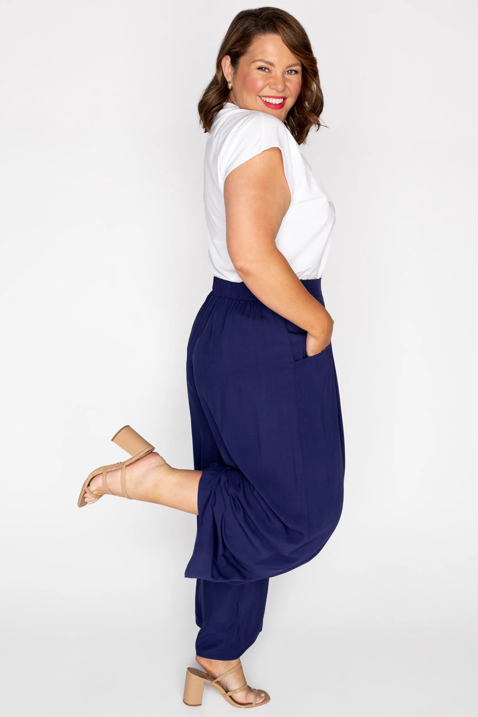Xane Navy Pant – Navy wide leg pants