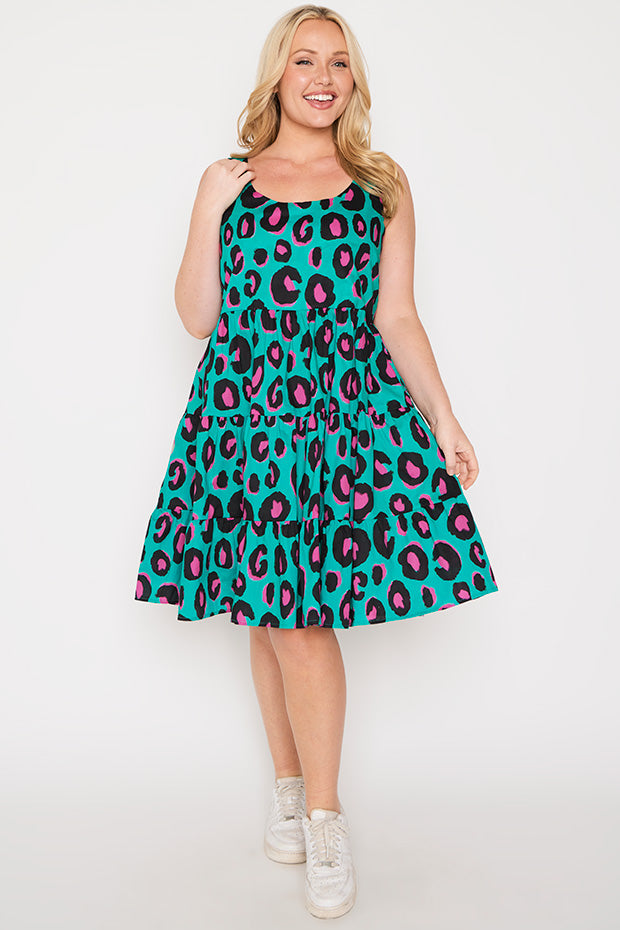 Dorothy Minty Leopard Dress – Minty Leopard knee length dress
