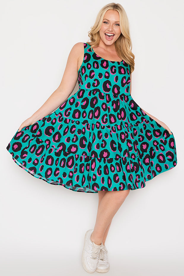 Dorothy Minty Leopard Dress – Minty Leopard knee length dress