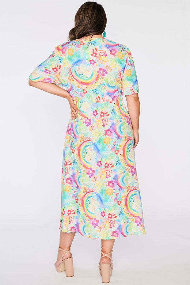 Michelle Rainbow Garden Dress – Rainbow Garden midi dress