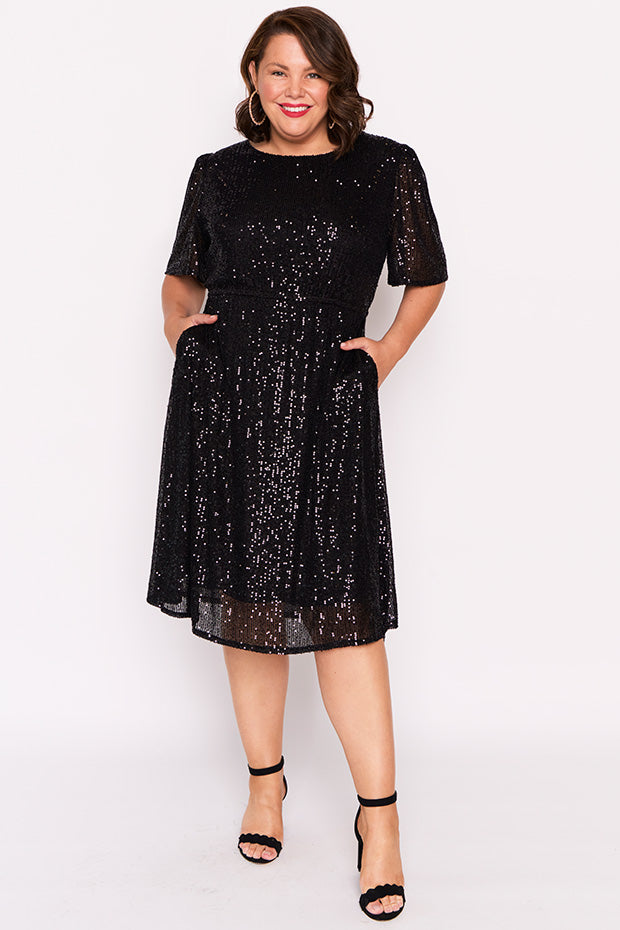 Tinsley Black Sequins Dress – Black Sequins sequin dress