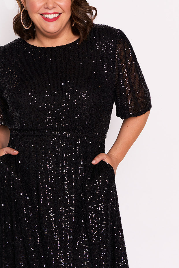 Tinsley Black Sequins Dress – Black Sequins sequin dress