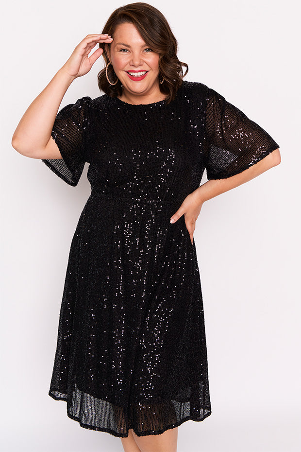 Tinsley Black Sequins Dress – Black Sequins sequin dress