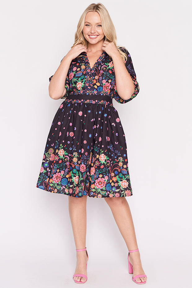 Abbie Black Magic Garden Dress – Black Magic Garden knee length dress