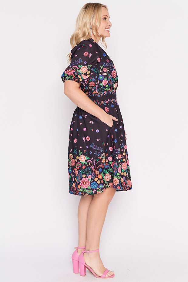 Abbie Black Magic Garden Dress – Black Magic Garden knee length dress